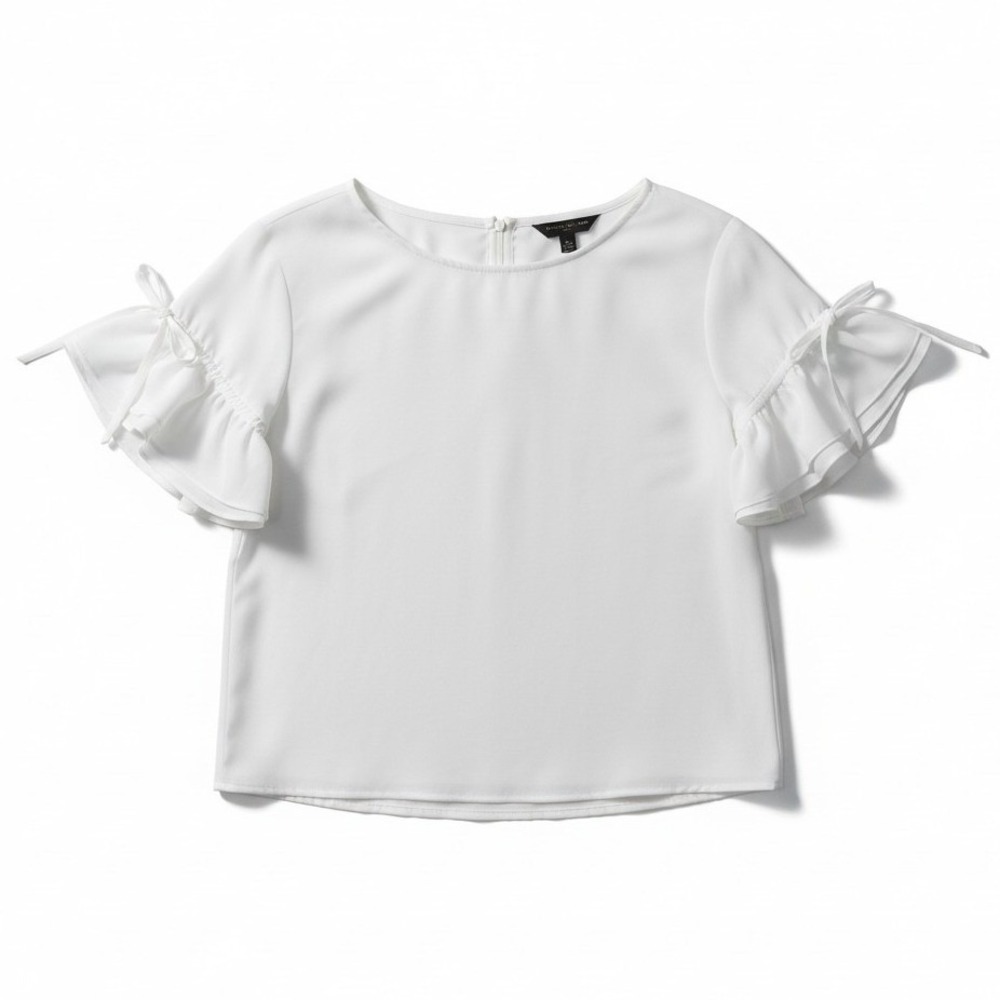 Banana Republic White Ruffle Sleeve Blouse